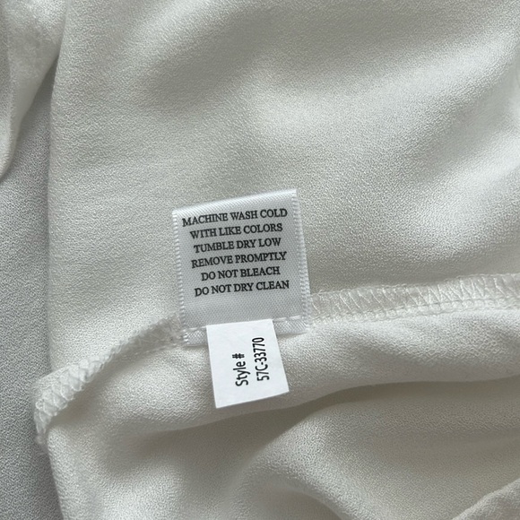 NWT Bobi Ivory Flutter Sleeve Yoke Detail Short Sleeve Blouse Size Small - Picture 7 of 10